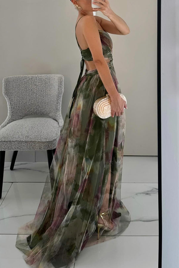 Alina – Lang geschnittenes Kleid mit V-Ausschnitt für Hochzeitsgäste
