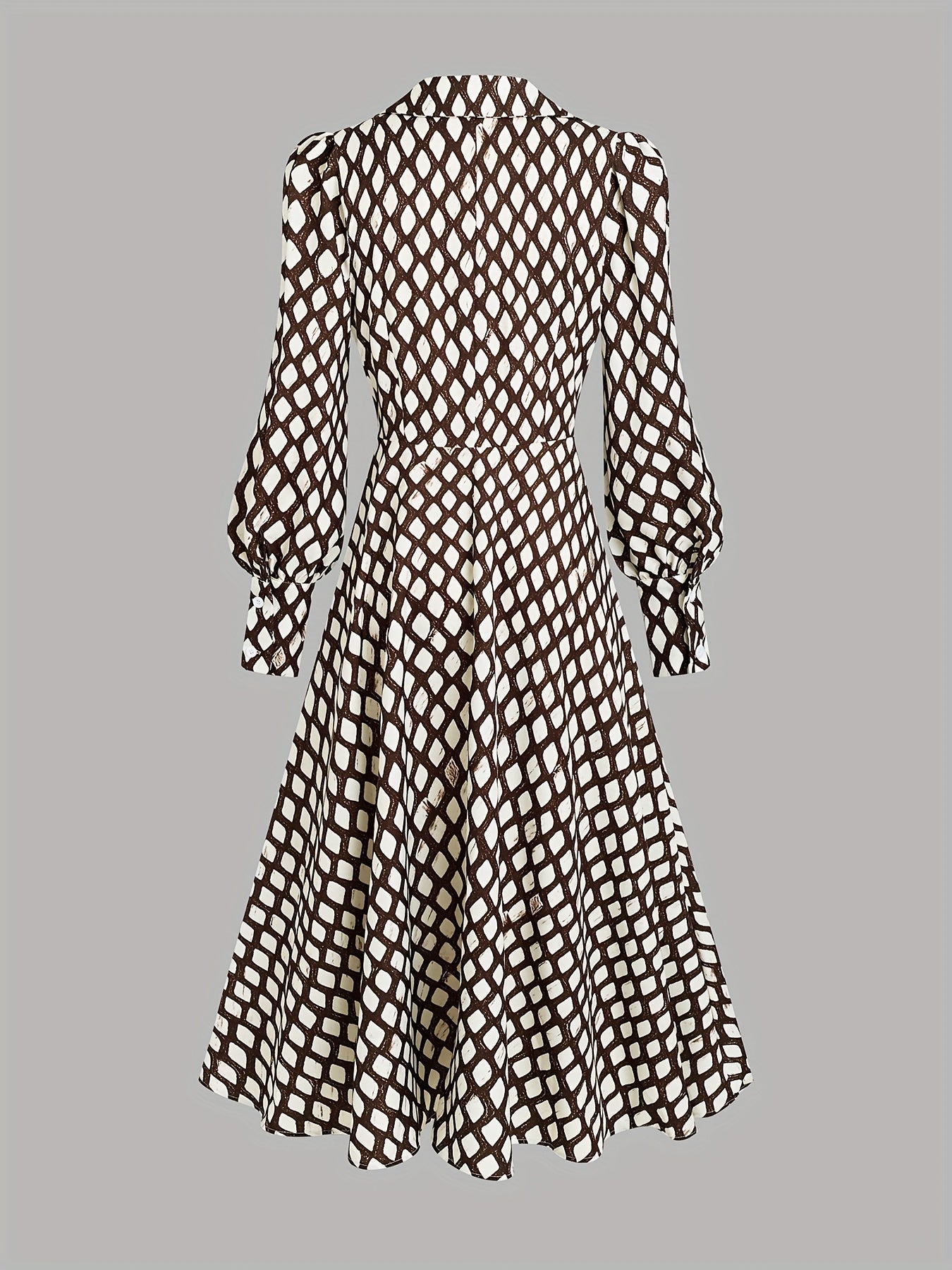 Bella - Elegantes Kleid mit Rautenprint und taillierter Taille