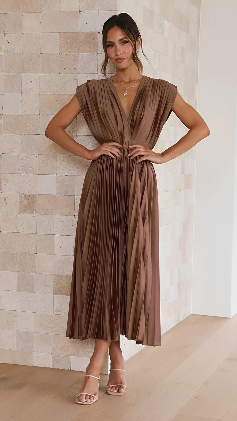 Alexia - Elegantes Midikleid für Damen mit V-Ausschnitt