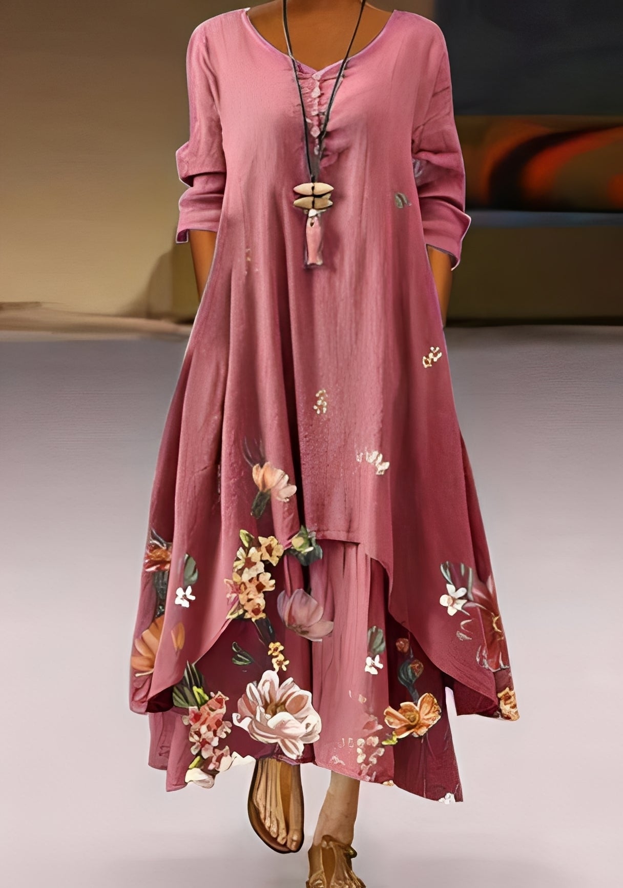 Belle - Elegantes und fließendes Kleid mit Muster für Damen