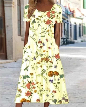 Meghan - Damen-Swingkleid mit stilvollem Blumendruck