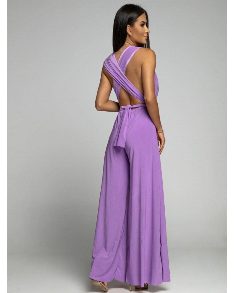 FlairFashion - Ärmelloser Jumpsuit mit schmeichelhaftem V-Ausschnitt