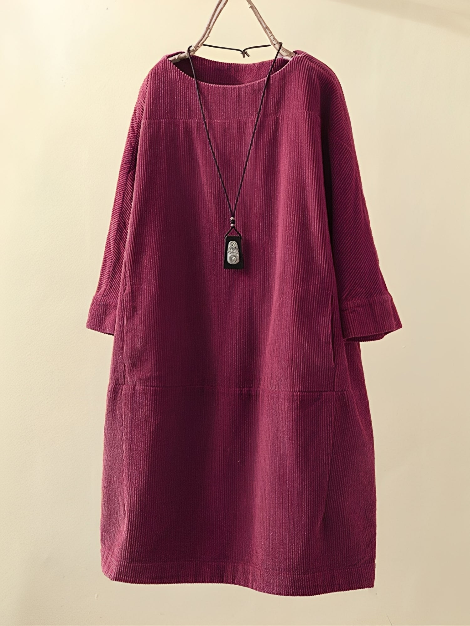 Ellen - Bequemes Cord-A-Linien-Kleid für Damen