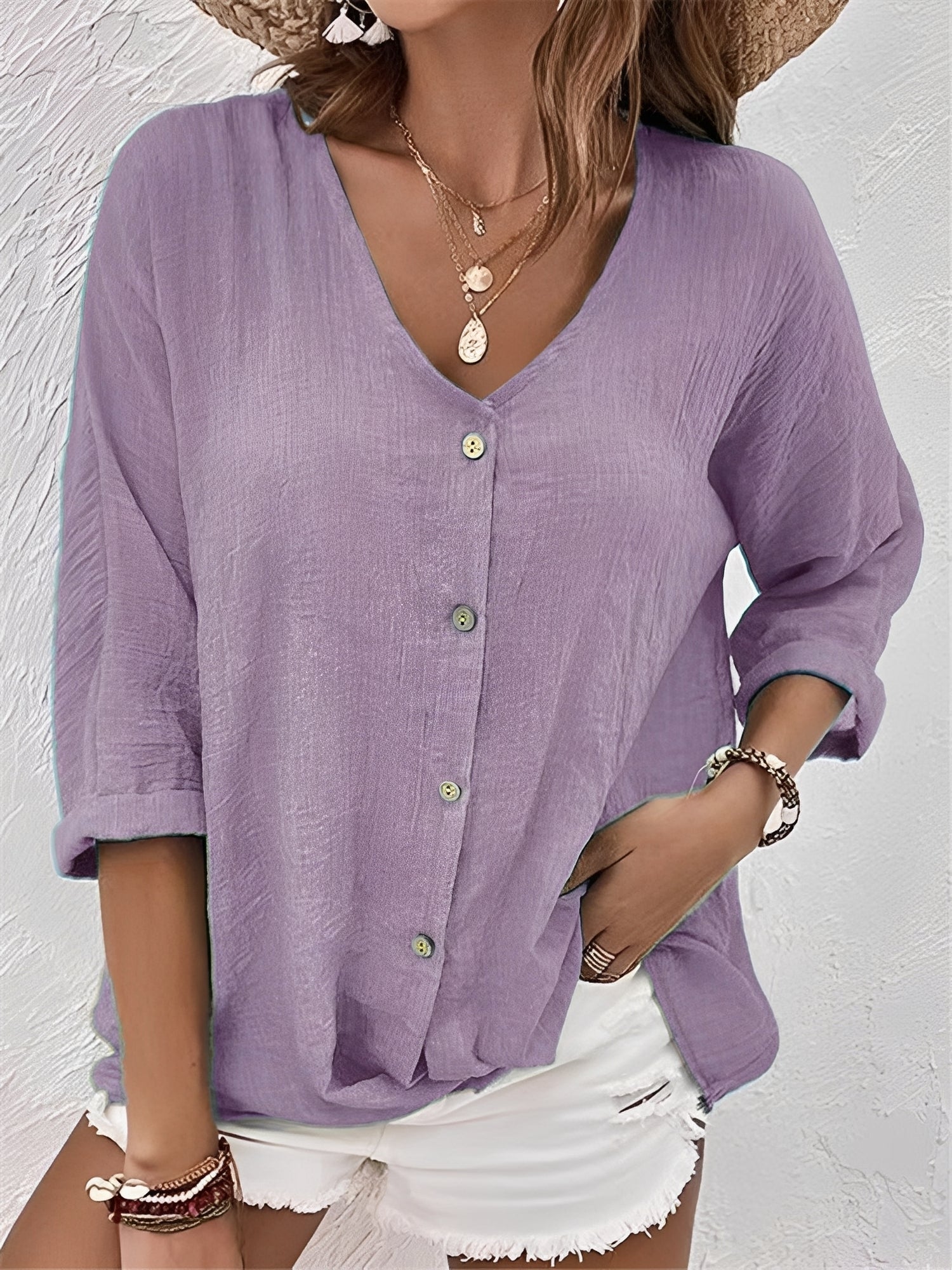 Belle - Bequemes Damen-Shirt mit V-Ausschnitt