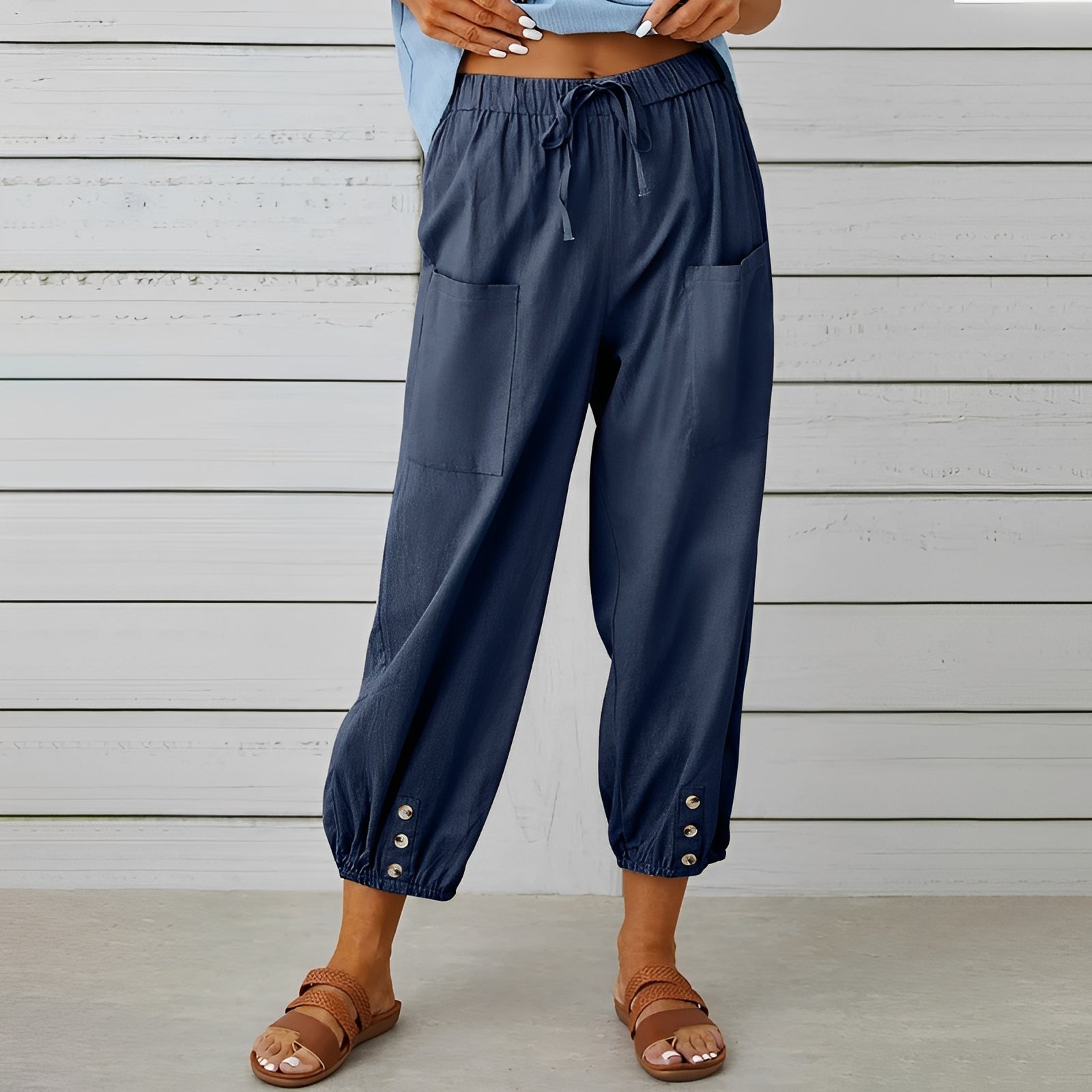 Christa - Weite, lässige und verkürzte Hose für Frauen