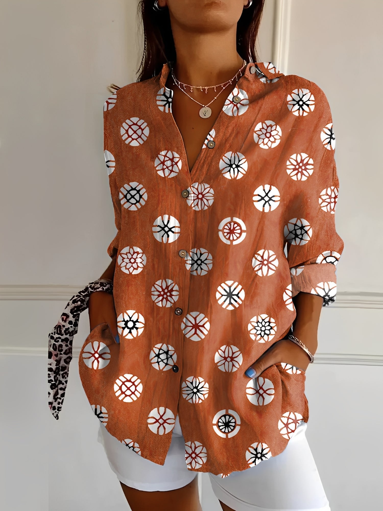 Melissa - Elegante Damenbluse mit Blumenmuster
