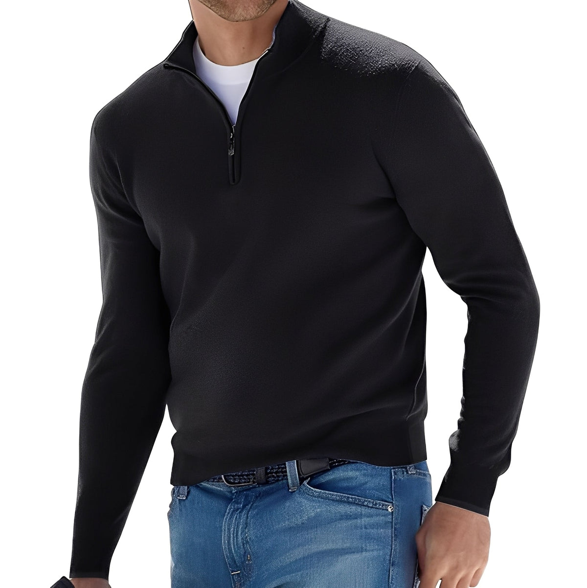 Ralph - Angenehmer Pullover mit halbem Reißverschluss