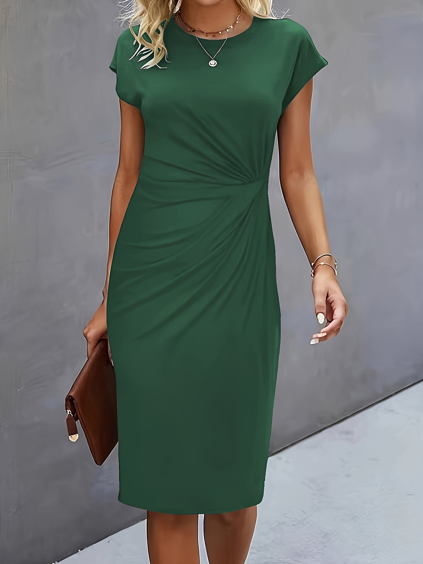Jacqueline - Elegantes, gerafftes Bodycon-Kleid für Damen