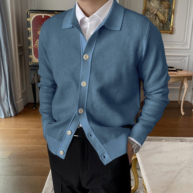 Andrew - Herren-Wollstrickjacke mit Knöpfen und lockerem Stil