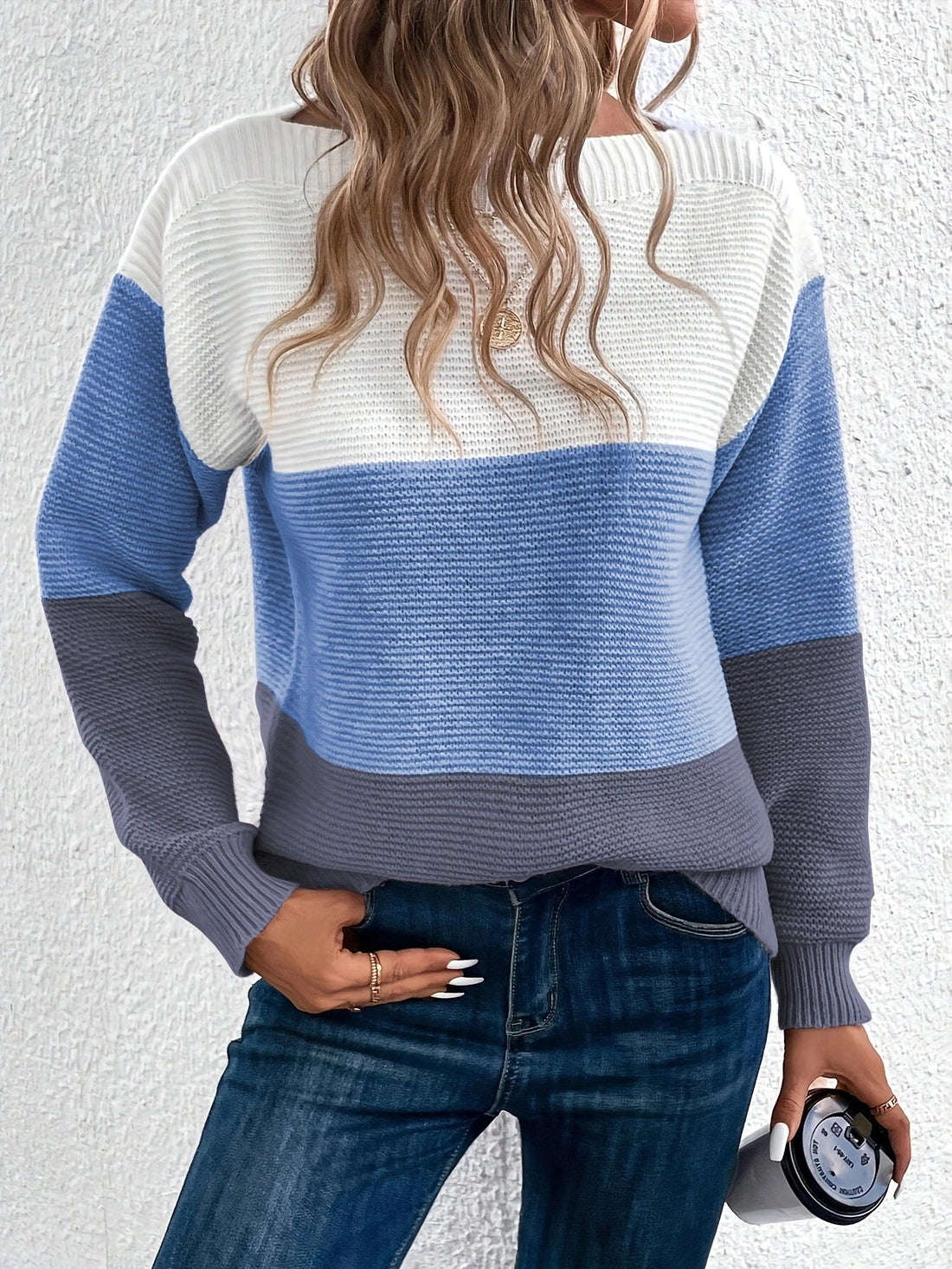 Muriel - Schicker Damenpullover mit dreifarbigen Streifen