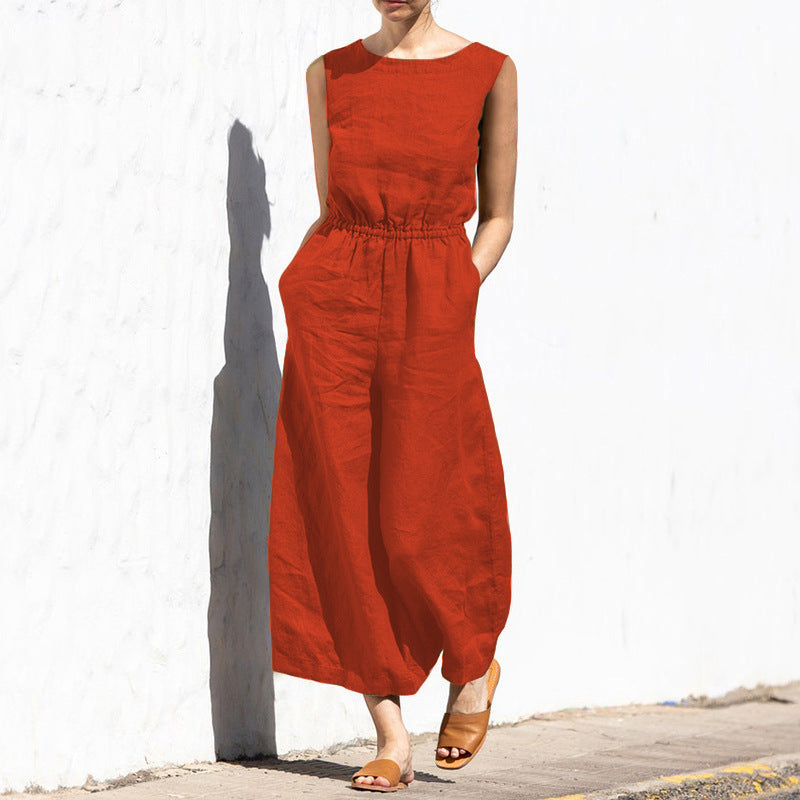 Angela - Ärmelloser, lässiger Jumpsuit für Frauen