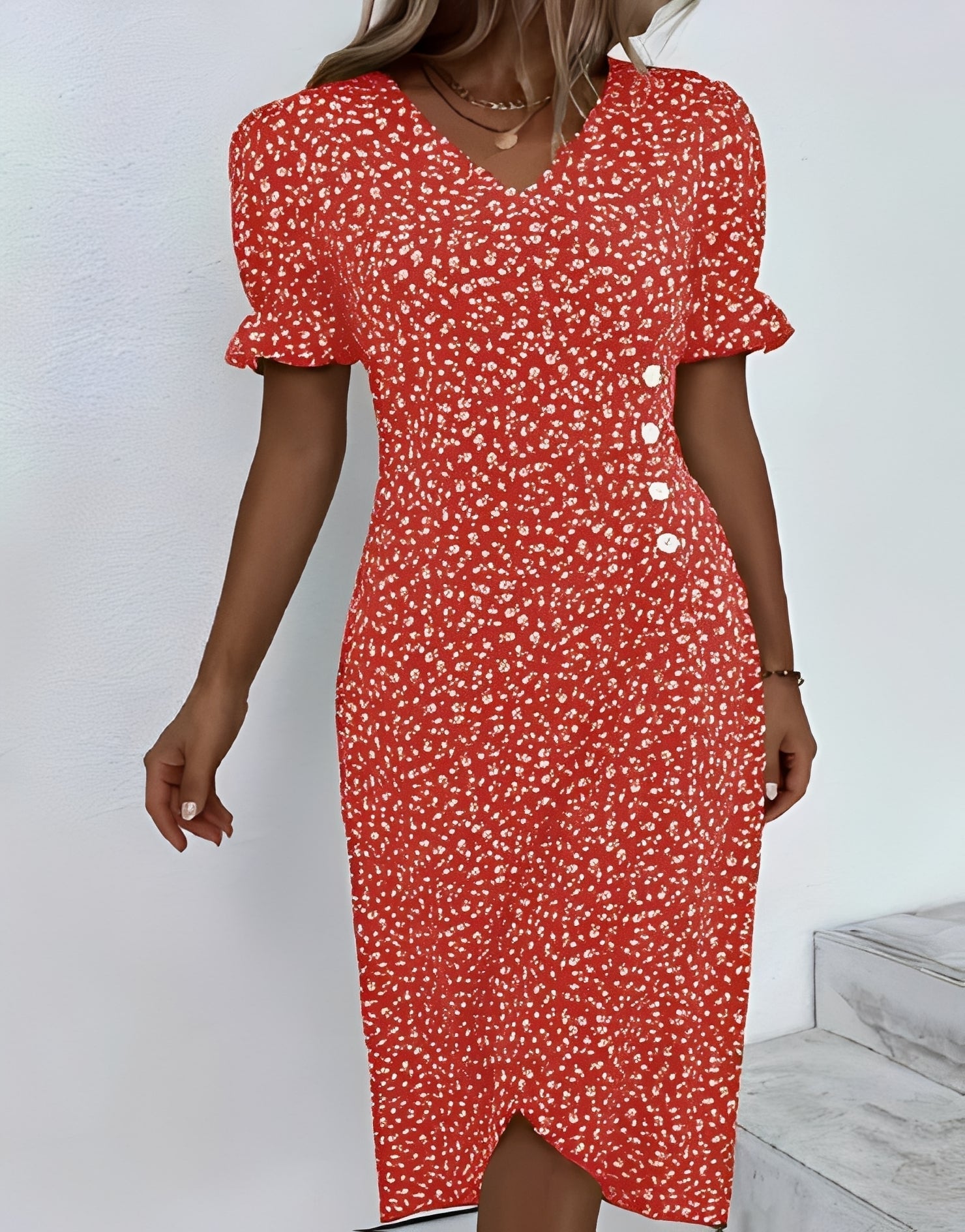 Rachael - Lockeres Wickelkleid mit Blumenmuster für Damen