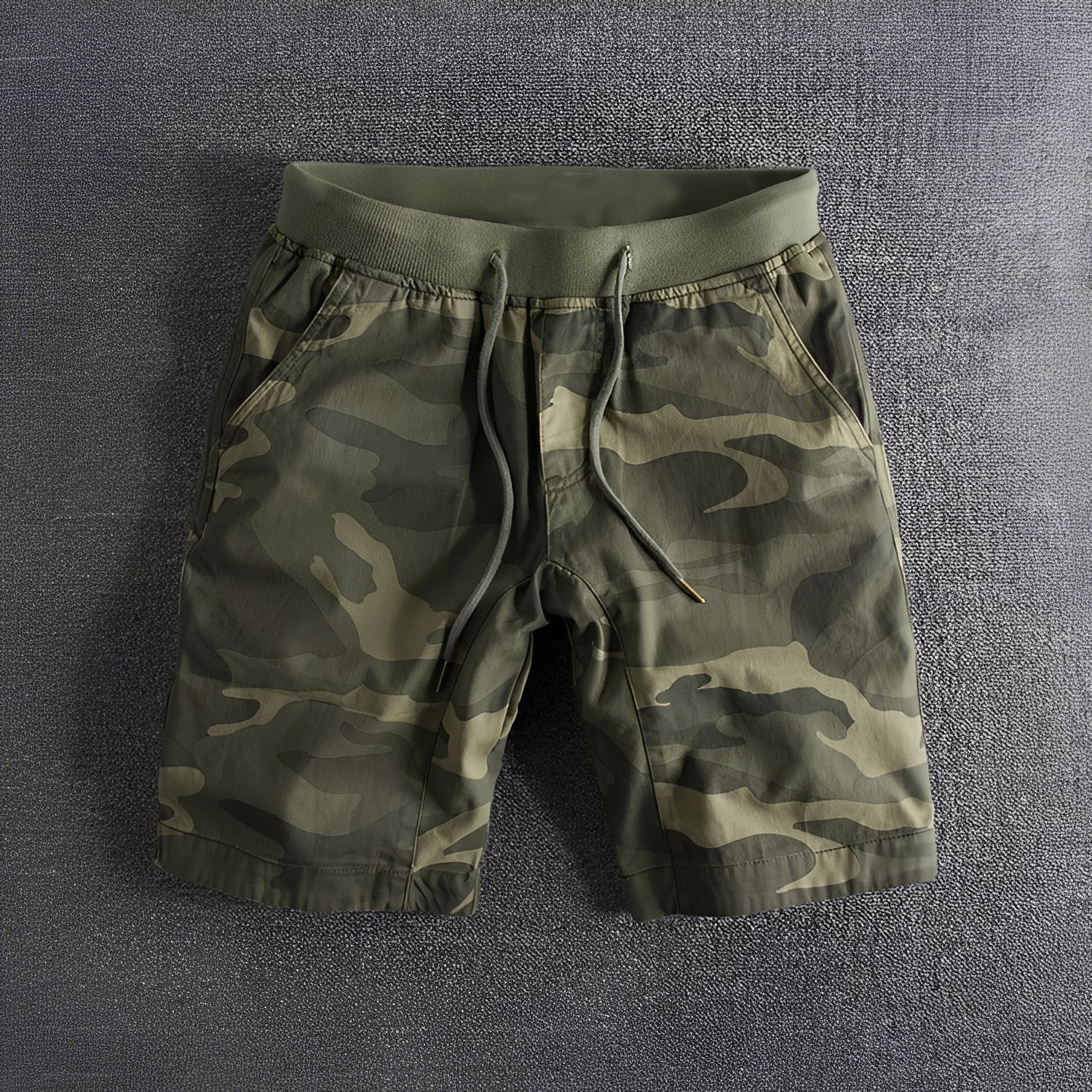 Bryan - Taktische Camo-Shorts mit elastischem Bund für Herren