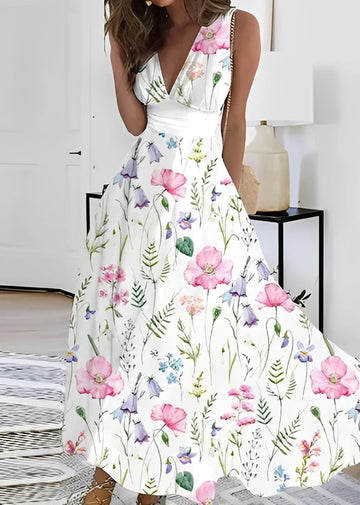 Kathryn - Elegantes langes Kleid mit Blumenmuster für Frauen