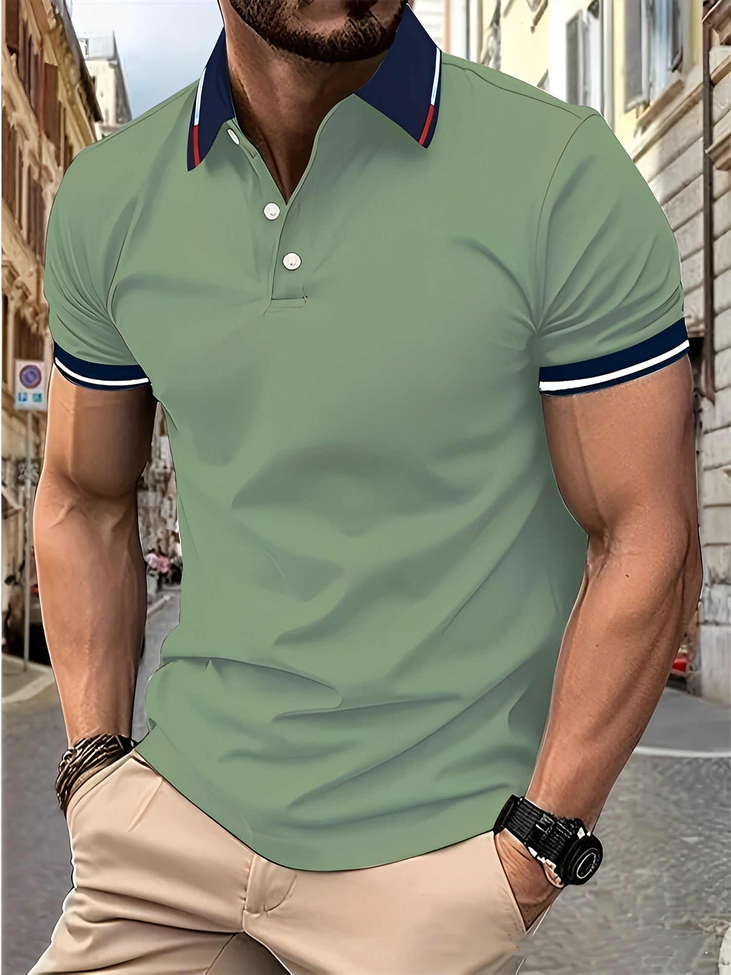 Matthew - Herren Polohemd mit Knöpfen im schlichten Design