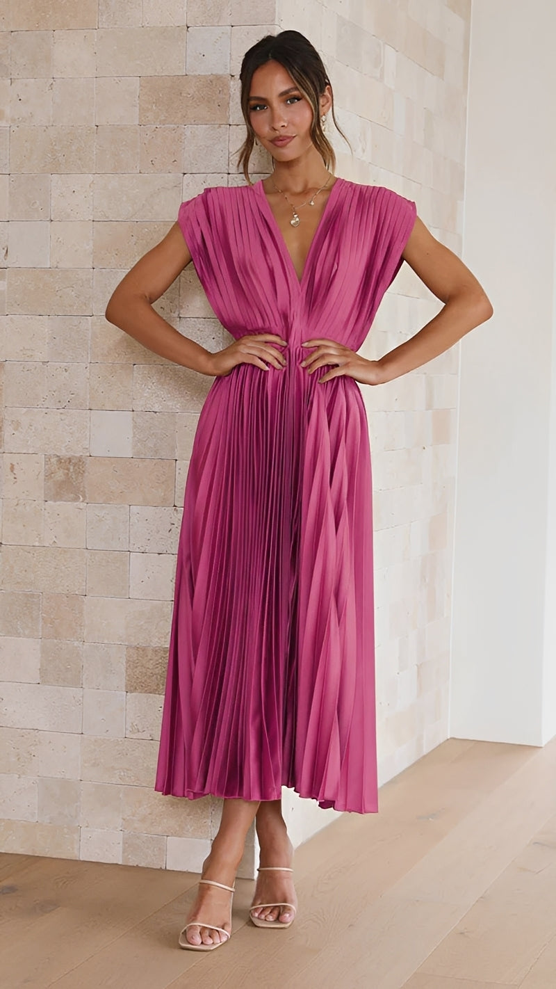Alexia - Elegantes Midikleid für Damen mit V-Ausschnitt