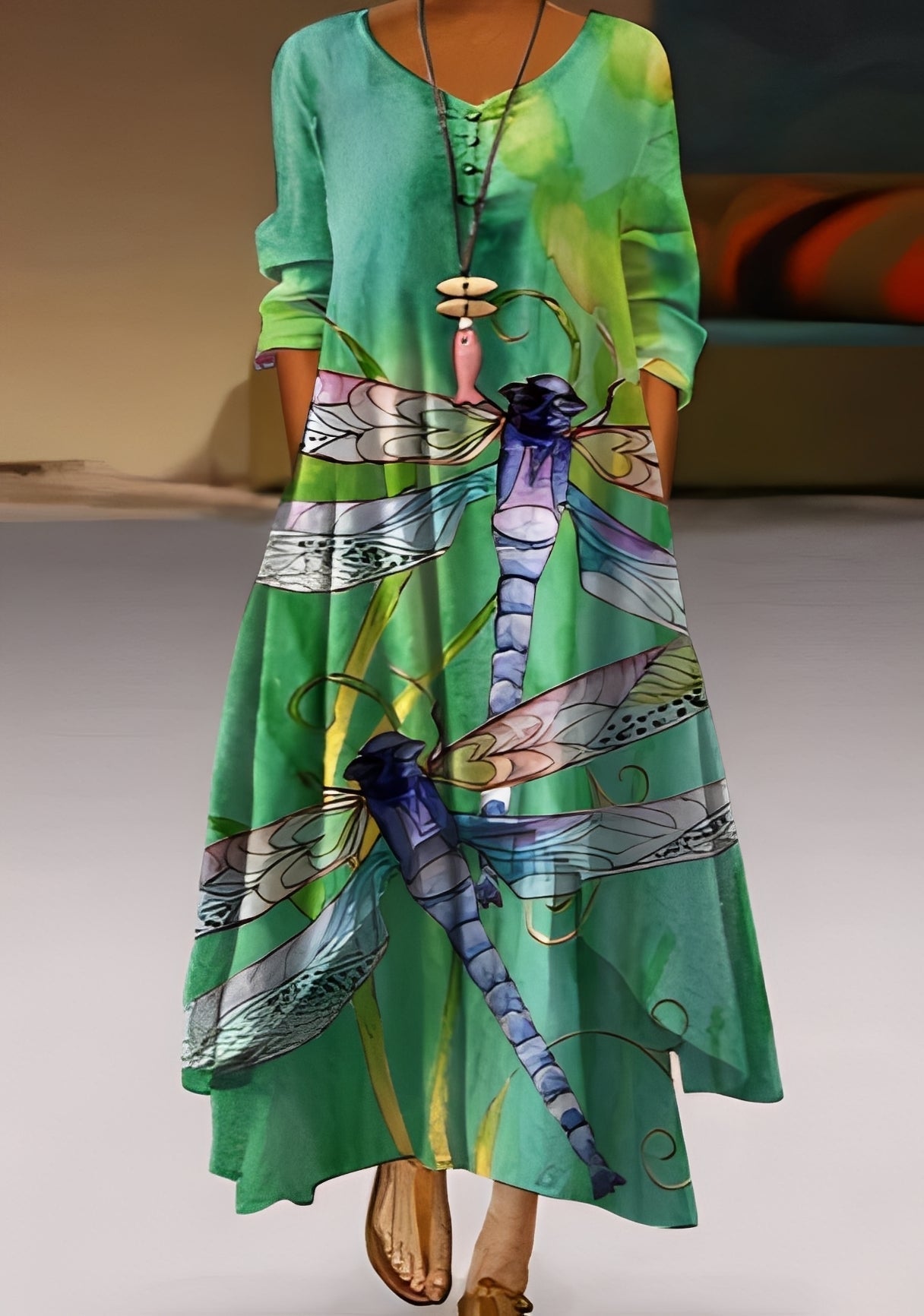 Belle - Elegantes und fließendes Kleid mit Muster für Damen