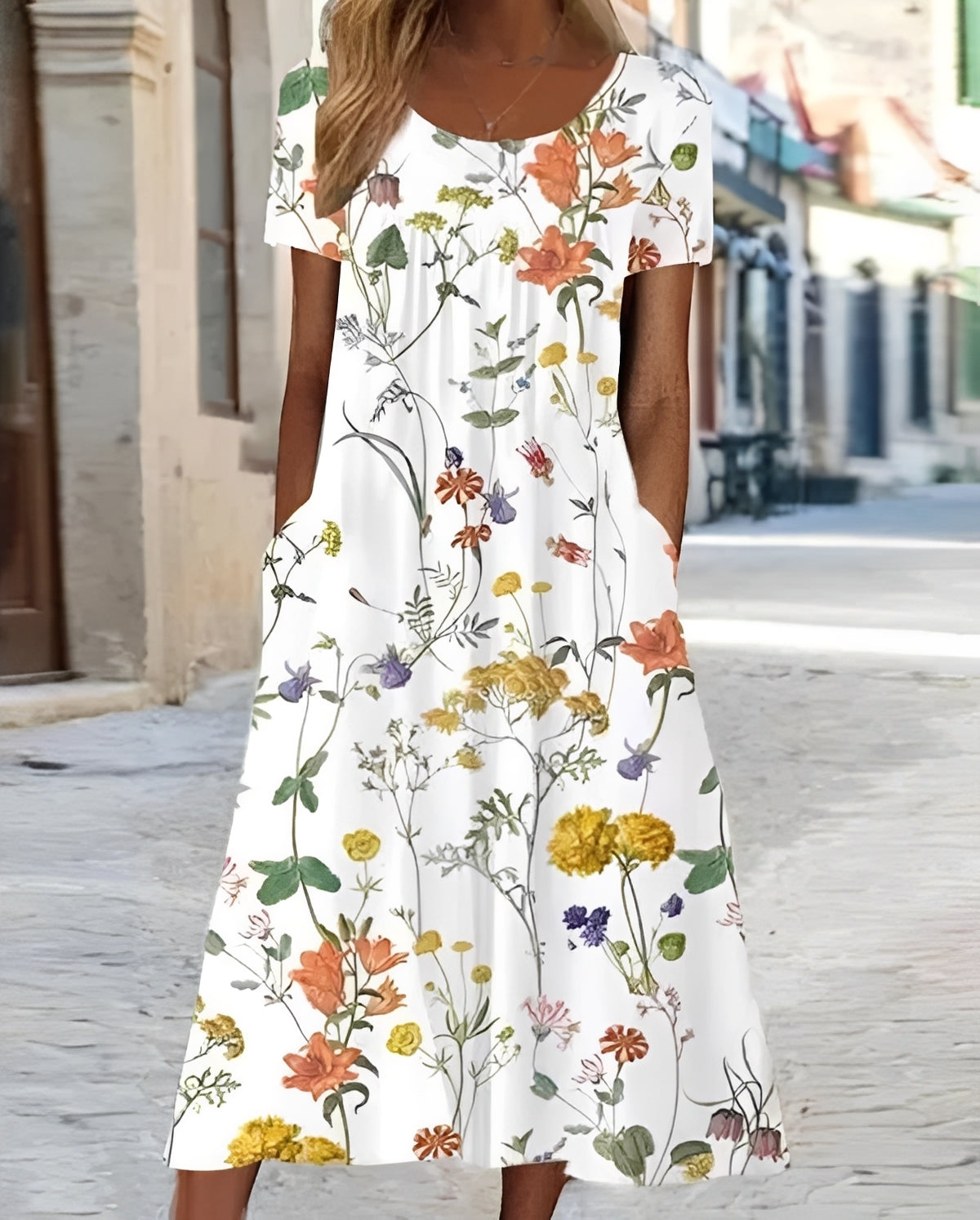 Meghan - Damen-Swingkleid mit stilvollem Blumendruck
