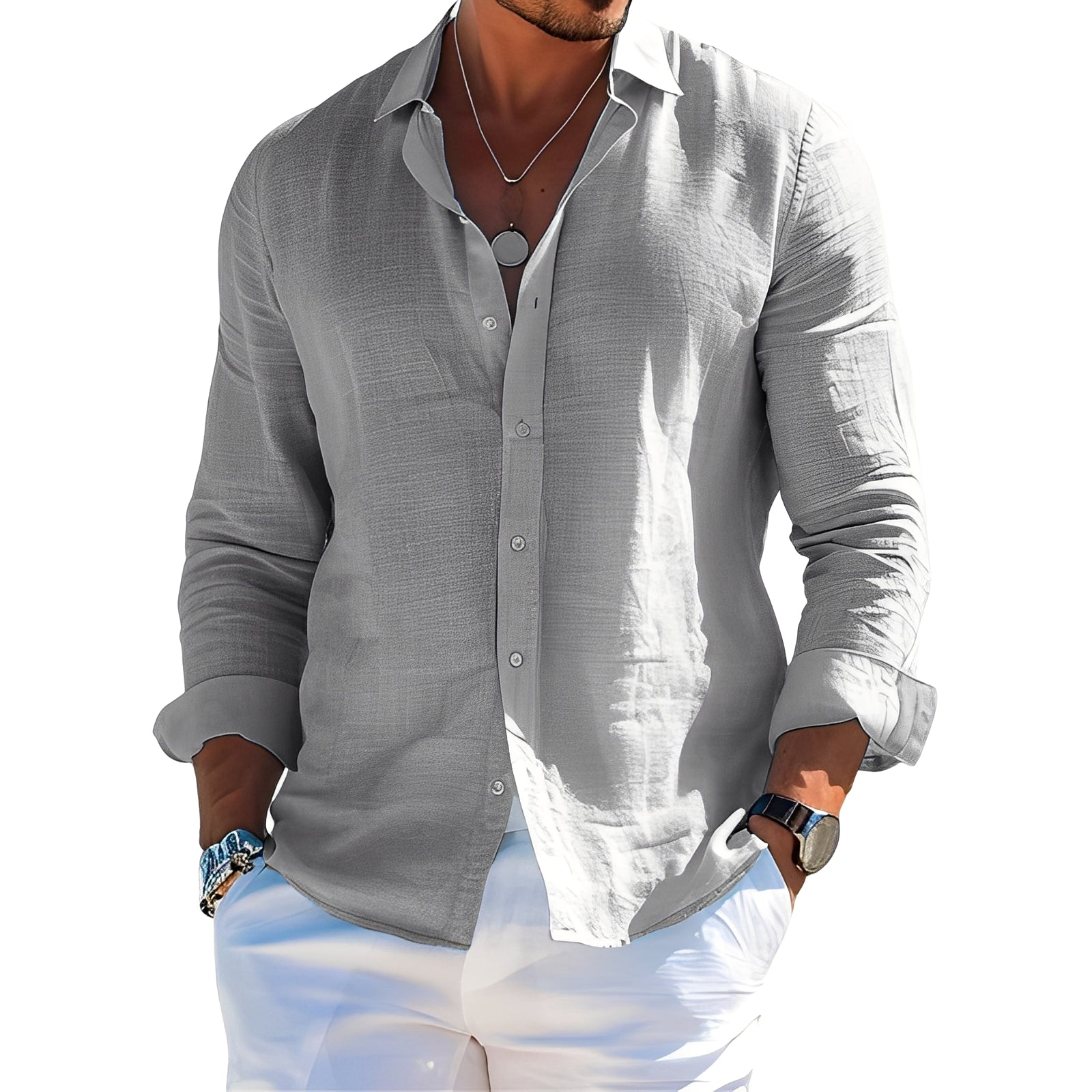 Félicien - Traditionelles Herren-Langarm-Poloshirt
