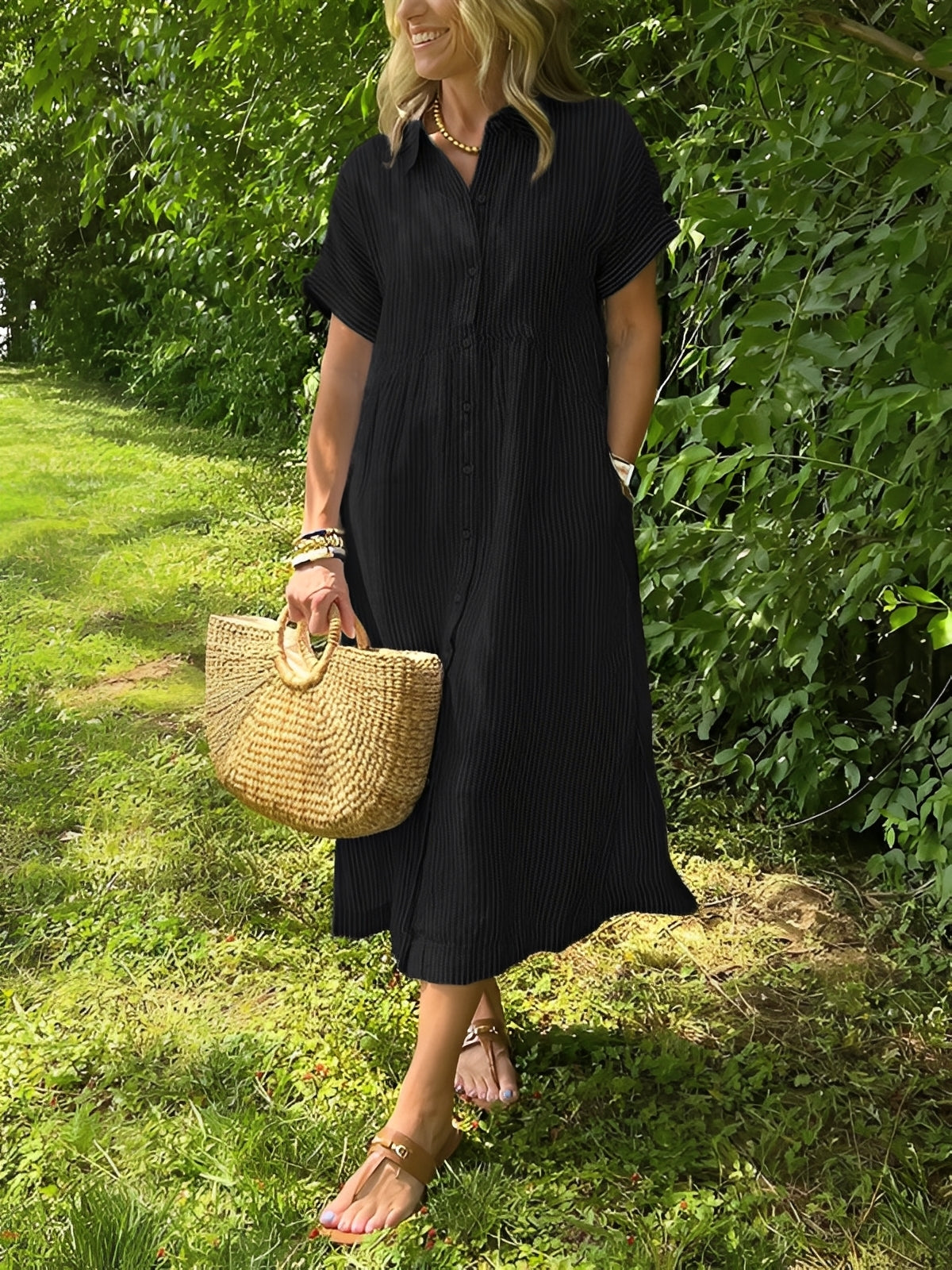 Alana - Lässiges gestreiftes Hemdkleid für Frauen