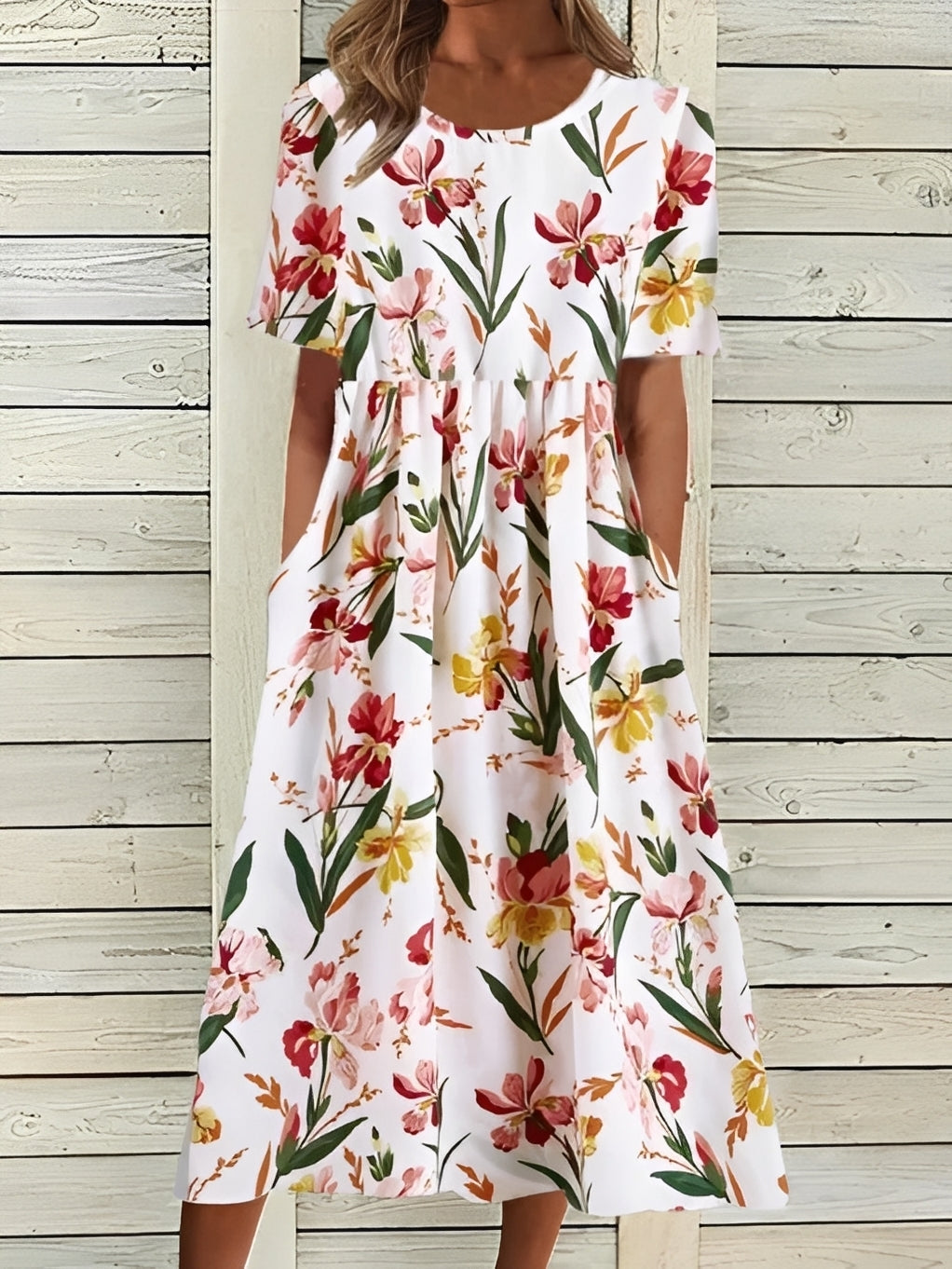 Tiffany - Stilvolles Midikleid mit Blumenmuster für Damen