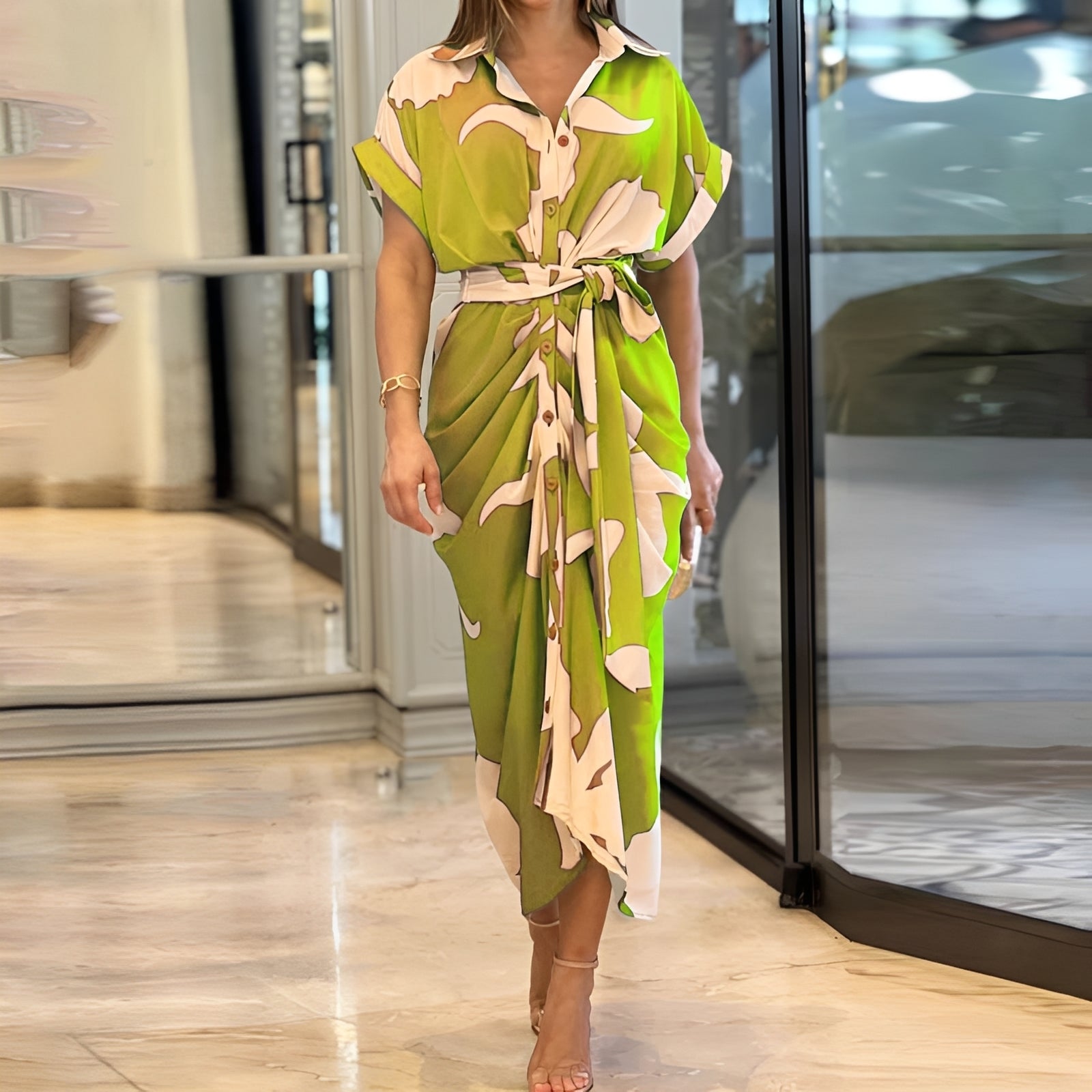 Christi - Lässiges, weit geschnittenes Damenkleid mit Knopfleiste
