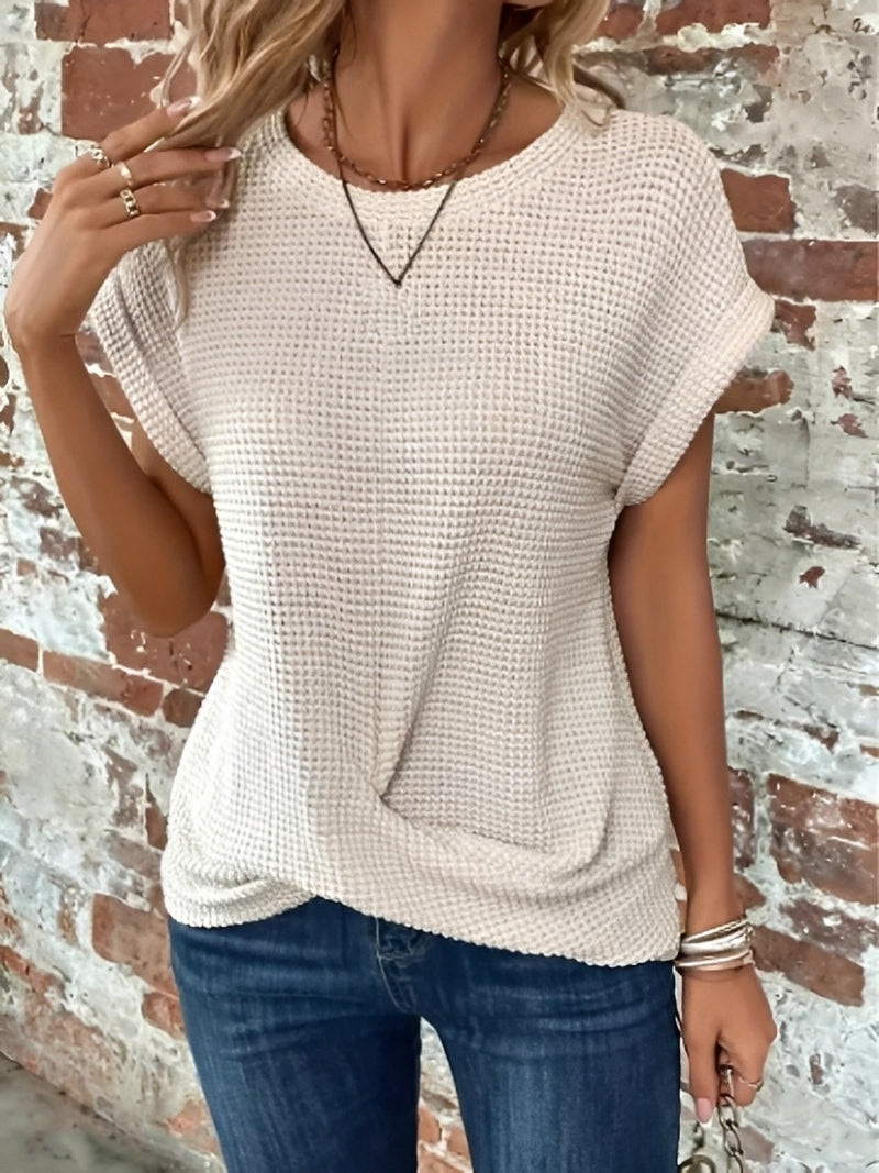 Annie - Elegantes kurzärmliges Waffeloberteil für Damen