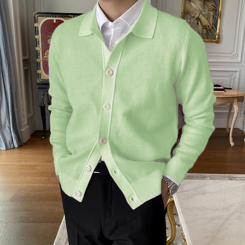 Andrew - Herren-Wollstrickjacke mit Knöpfen und lockerem Stil