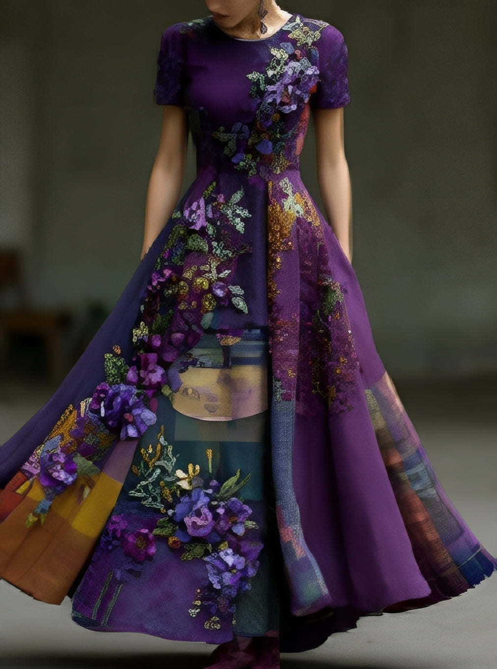 Erica - Elegantes langes Kleid mit floralem Muster für Frauen