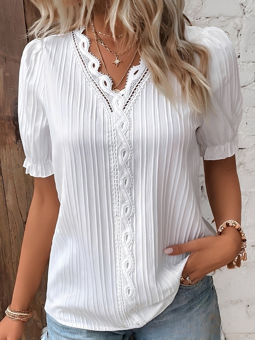 Kristina - Elegante Bluse mit V-Ausschnitt für Frauen