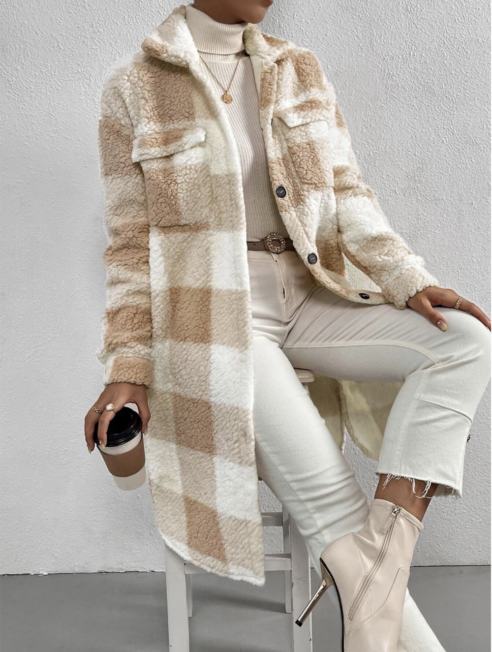 Rachel - Eleganter, warmer Fleece-Mantel für Damen
