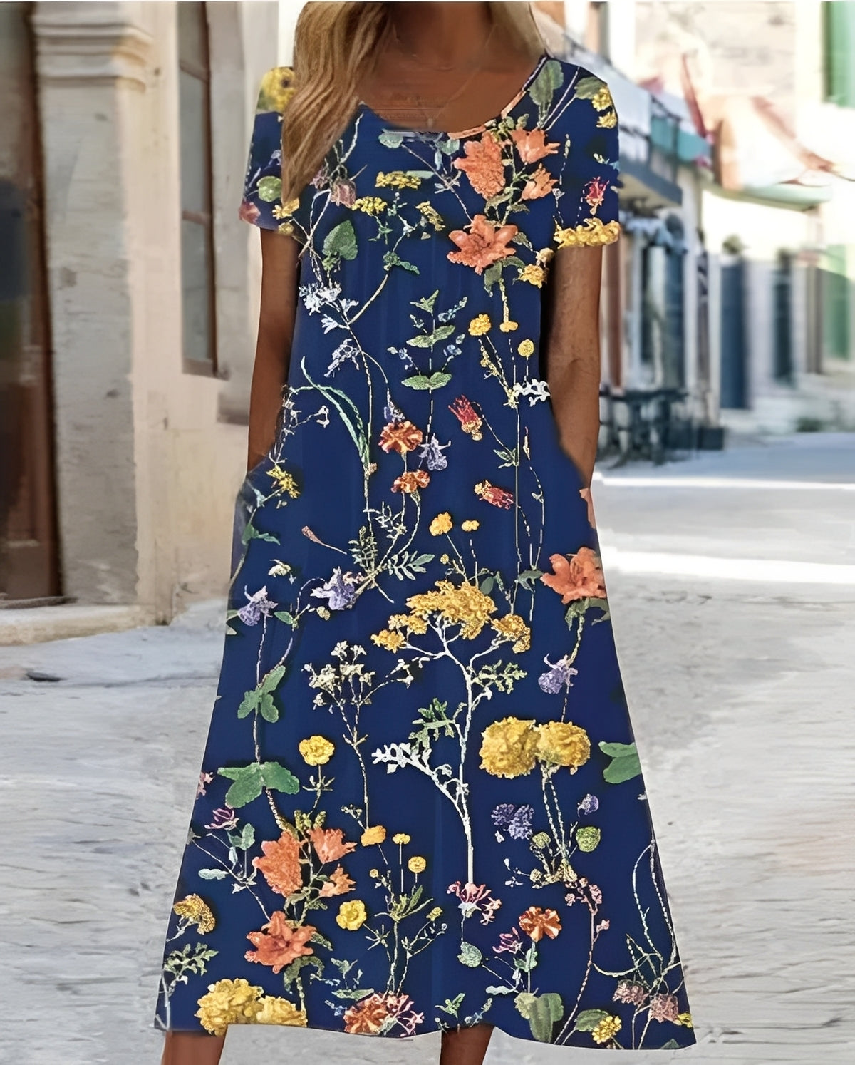 Meghan - Damen-Swingkleid mit stilvollem Blumendruck