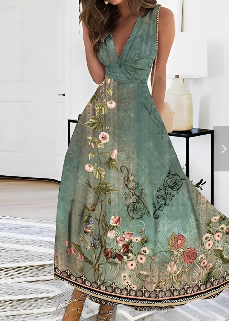 Kathryn - Elegantes langes Kleid mit Blumenmuster für Frauen