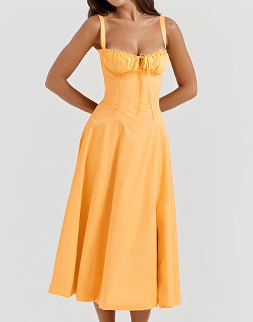 Alyssa - Schmal geschnittenes Midi-Kleid mit Blumenmuster für Damen