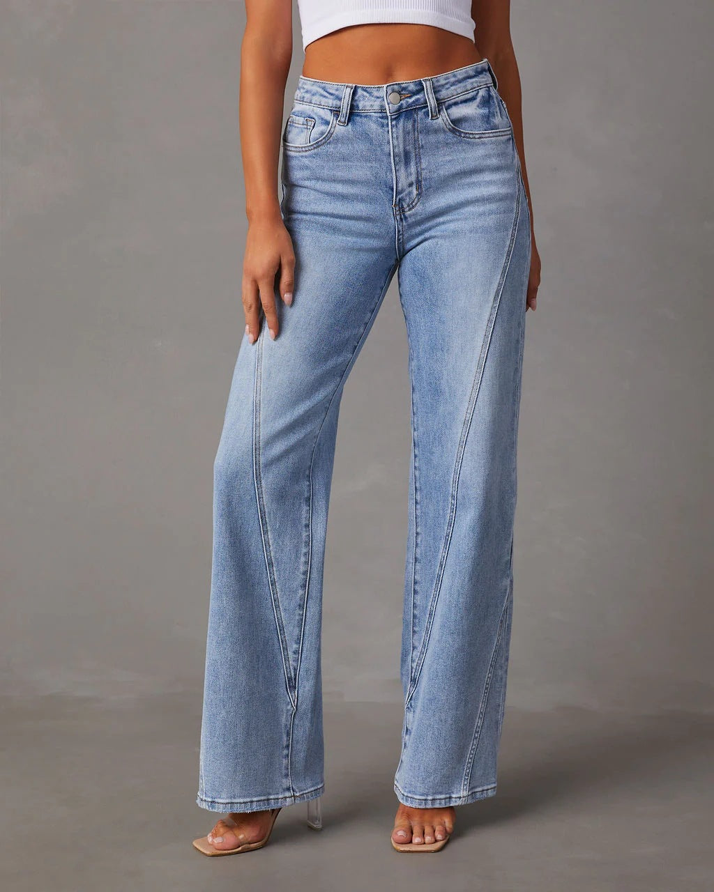 Ellen - Elegante Jeans mit weitem Bein für Frauen
