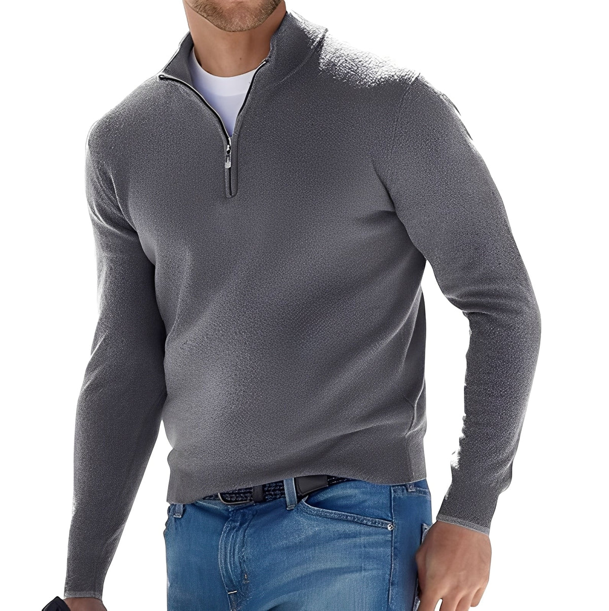 Ralph - Angenehmer Pullover mit halbem Reißverschluss