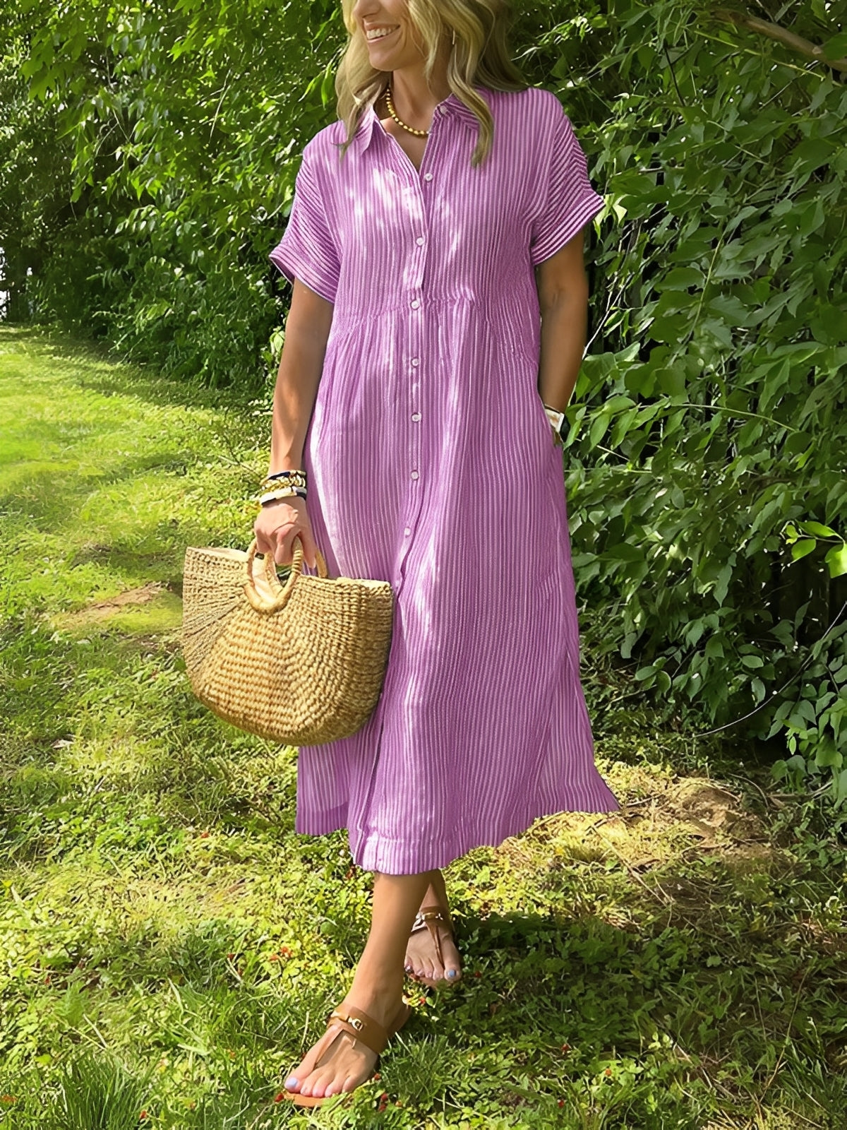 Alana - Lässiges gestreiftes Hemdkleid für Frauen