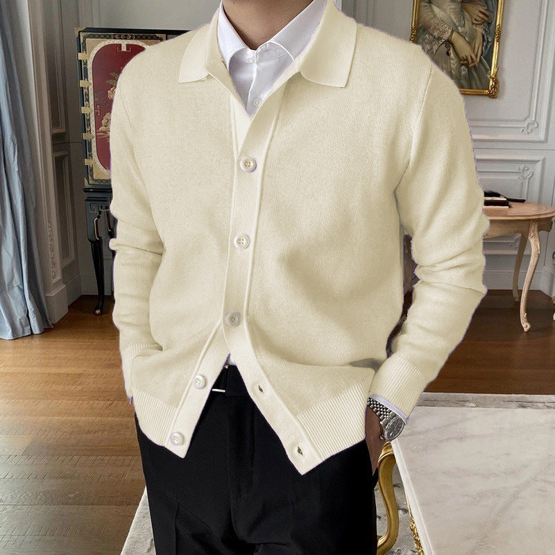 Andrew - Herren-Wollstrickjacke mit Knöpfen und lockerem Stil