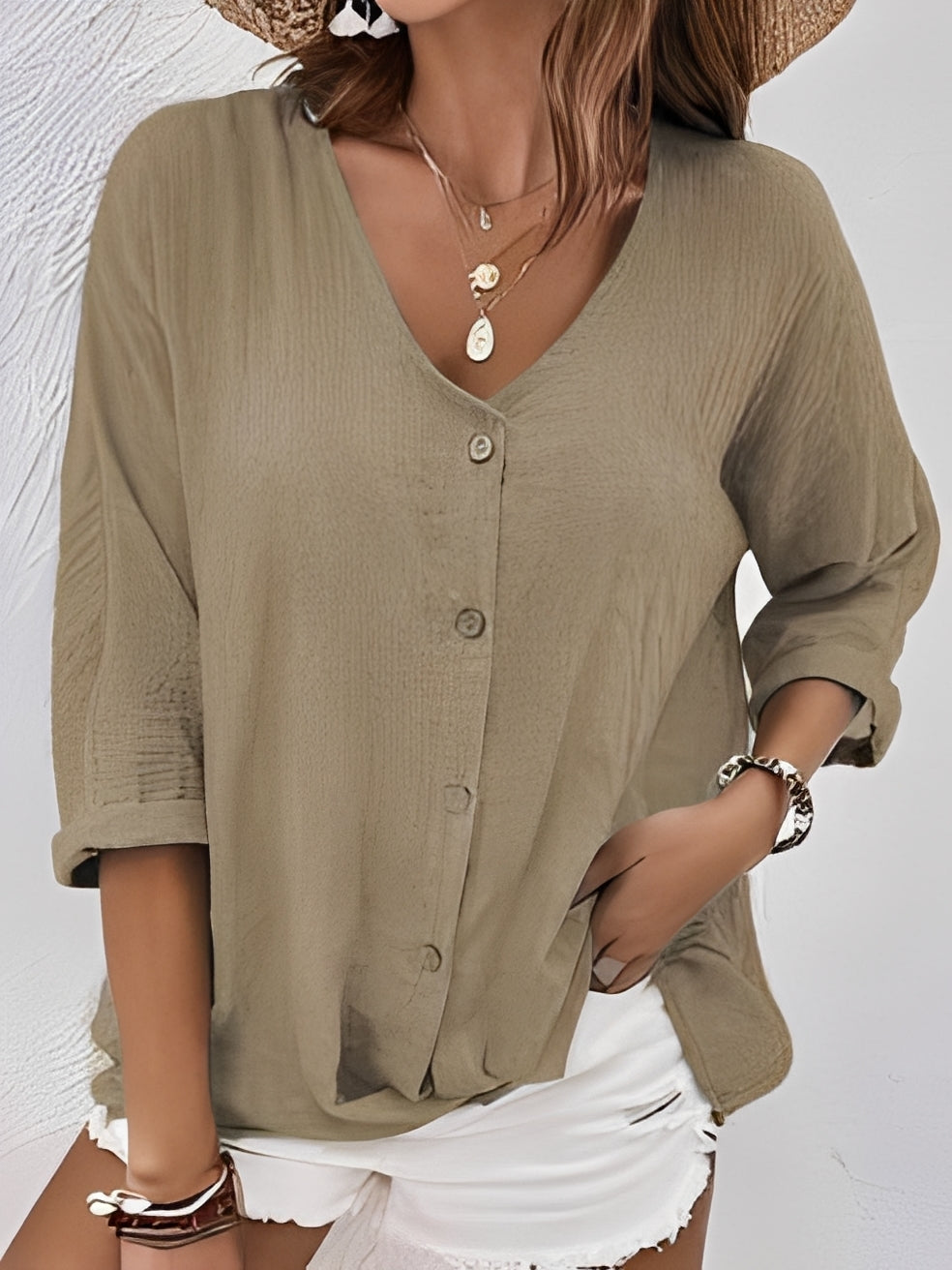 Belle - Bequemes Damen-Shirt mit V-Ausschnitt
