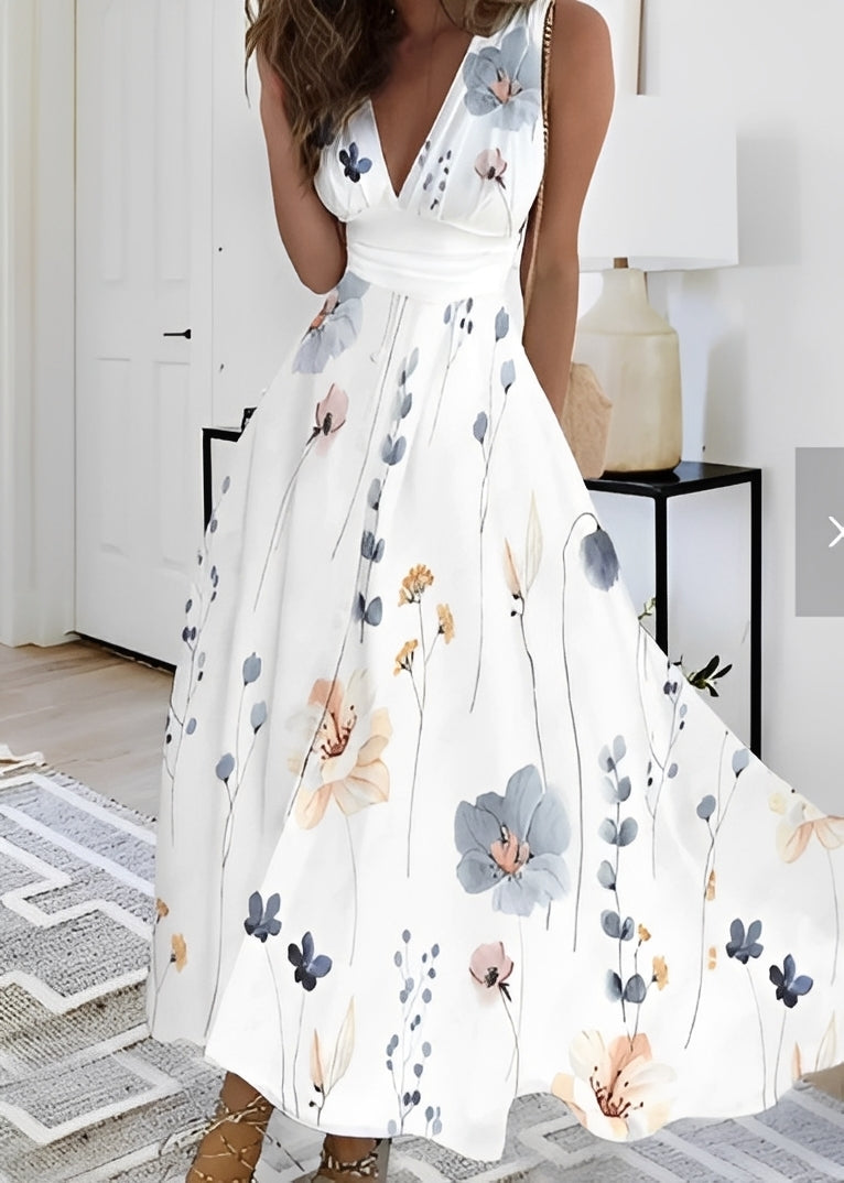 Kathryn - Elegantes langes Kleid mit Blumenmuster für Frauen