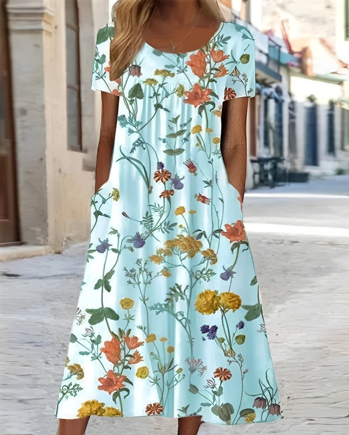 Meghan - Damen-Swingkleid mit stilvollem Blumendruck