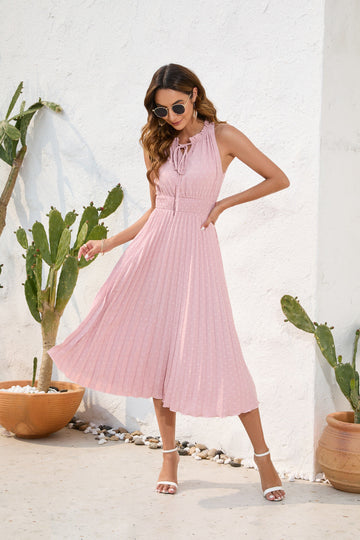 Roxanne - Damen Plisseekleid ärmellos mit Neckholder