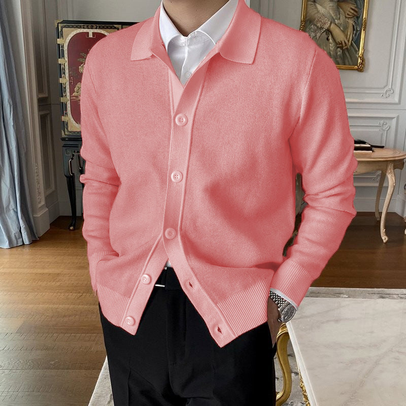 Andrew - Herren-Wollstrickjacke mit Knöpfen und lockerem Stil