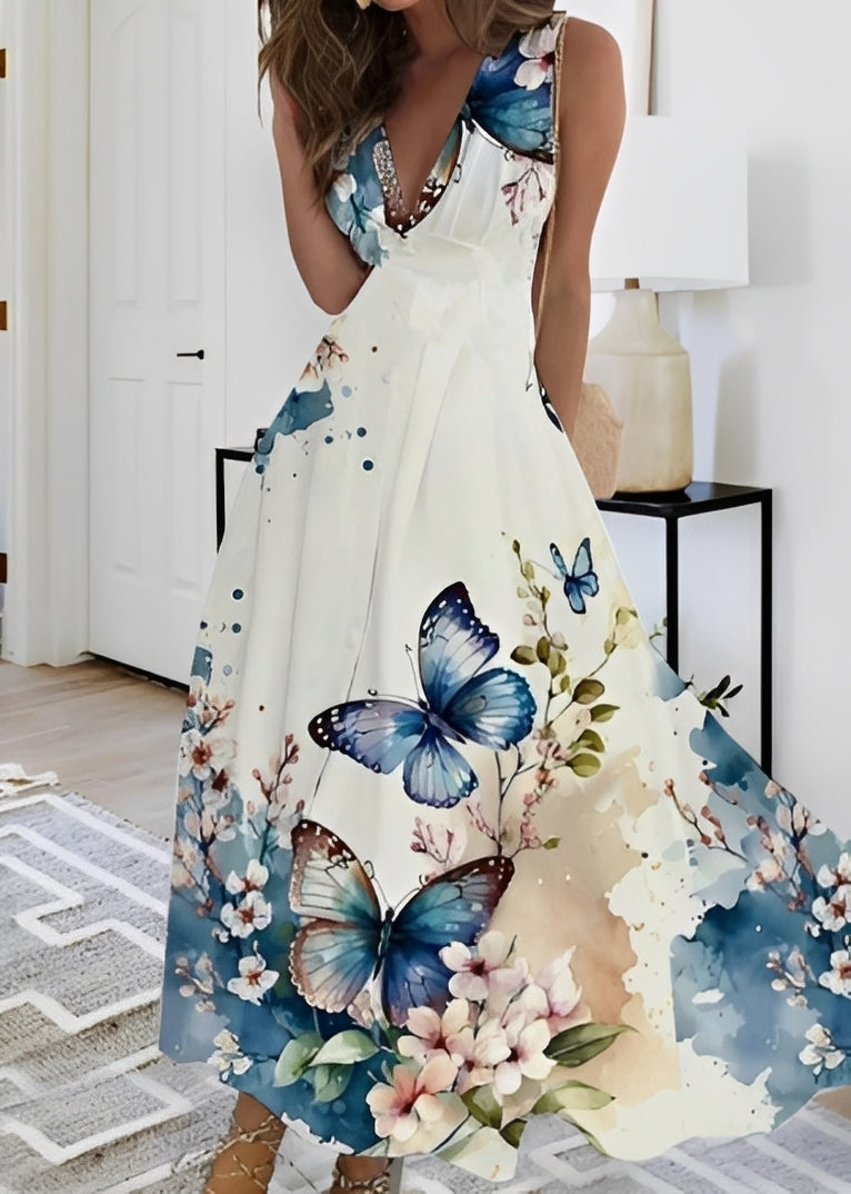 Kathryn - Elegantes langes Kleid mit Blumenmuster für Frauen