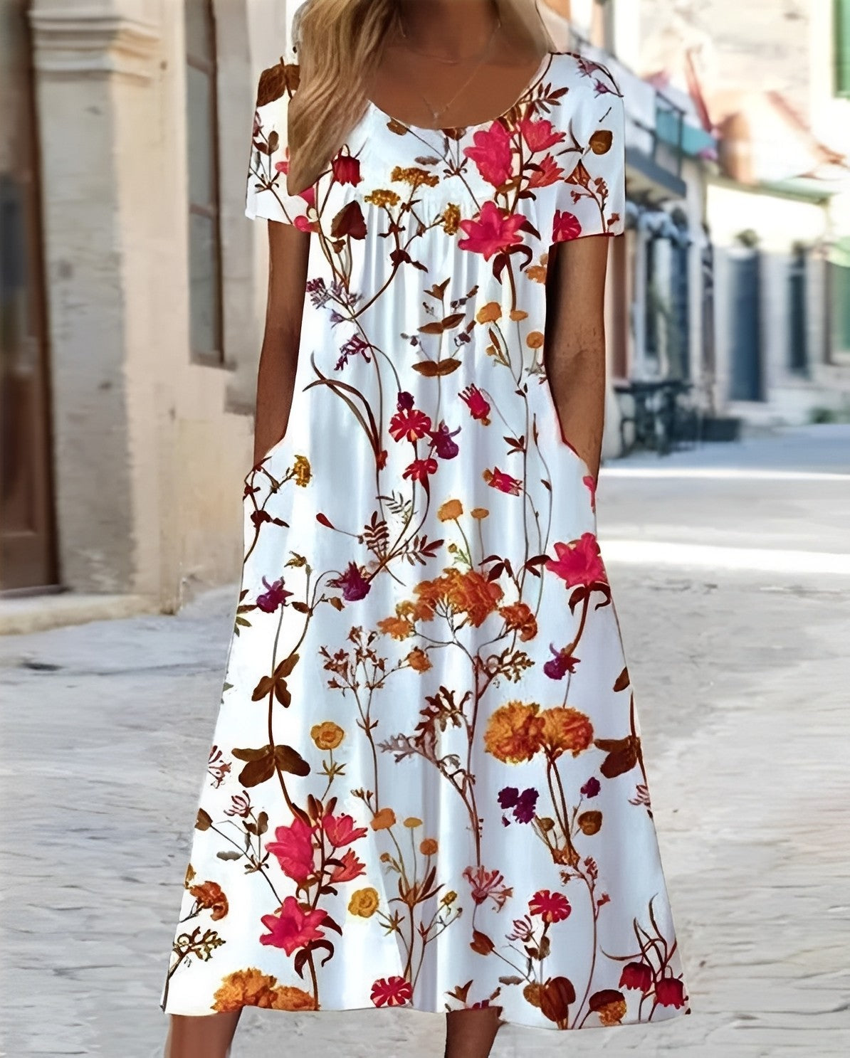 Meghan - Damen-Swingkleid mit stilvollem Blumendruck