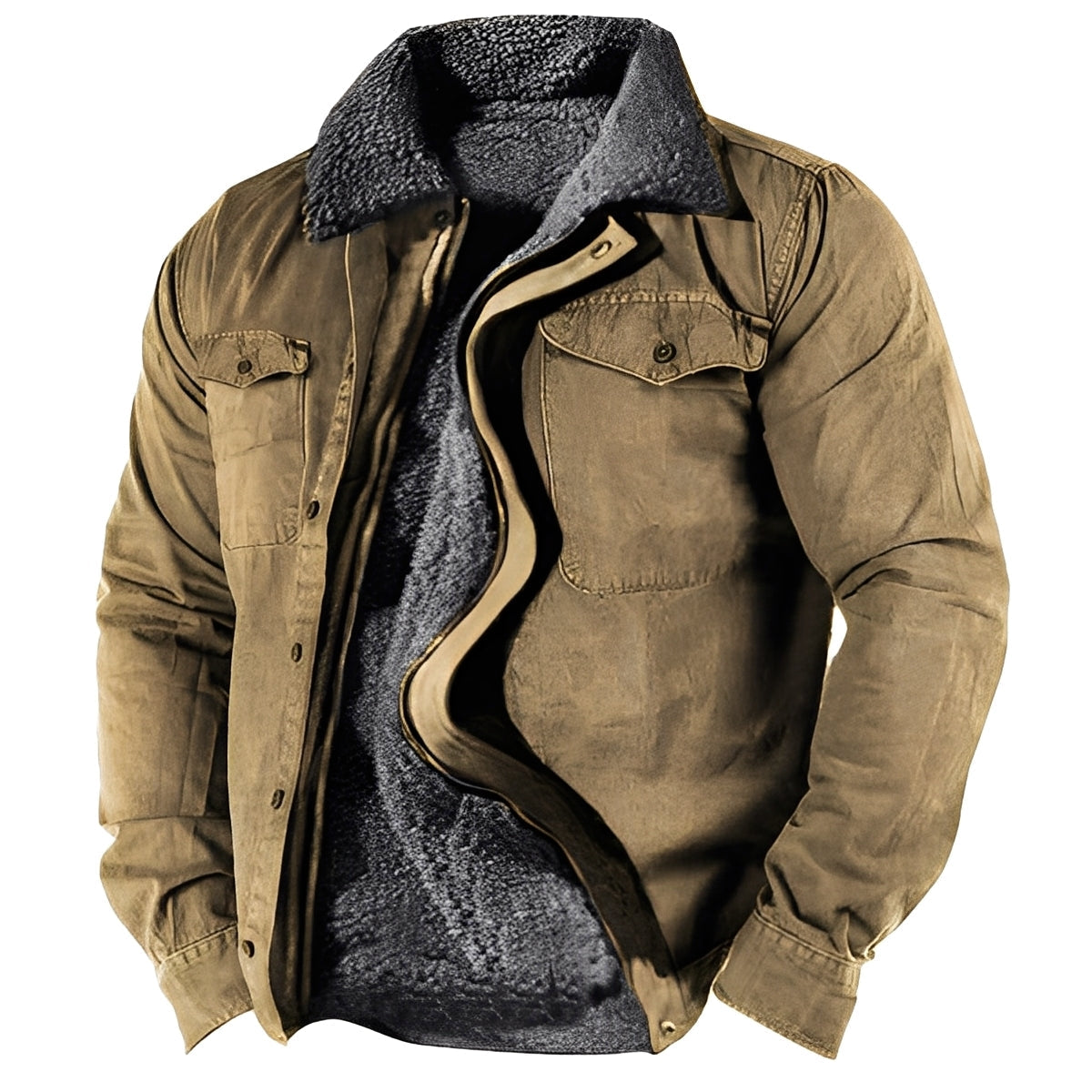 Hubert - Herrenjacke mit klassischem Stil und Sherpa-Futter