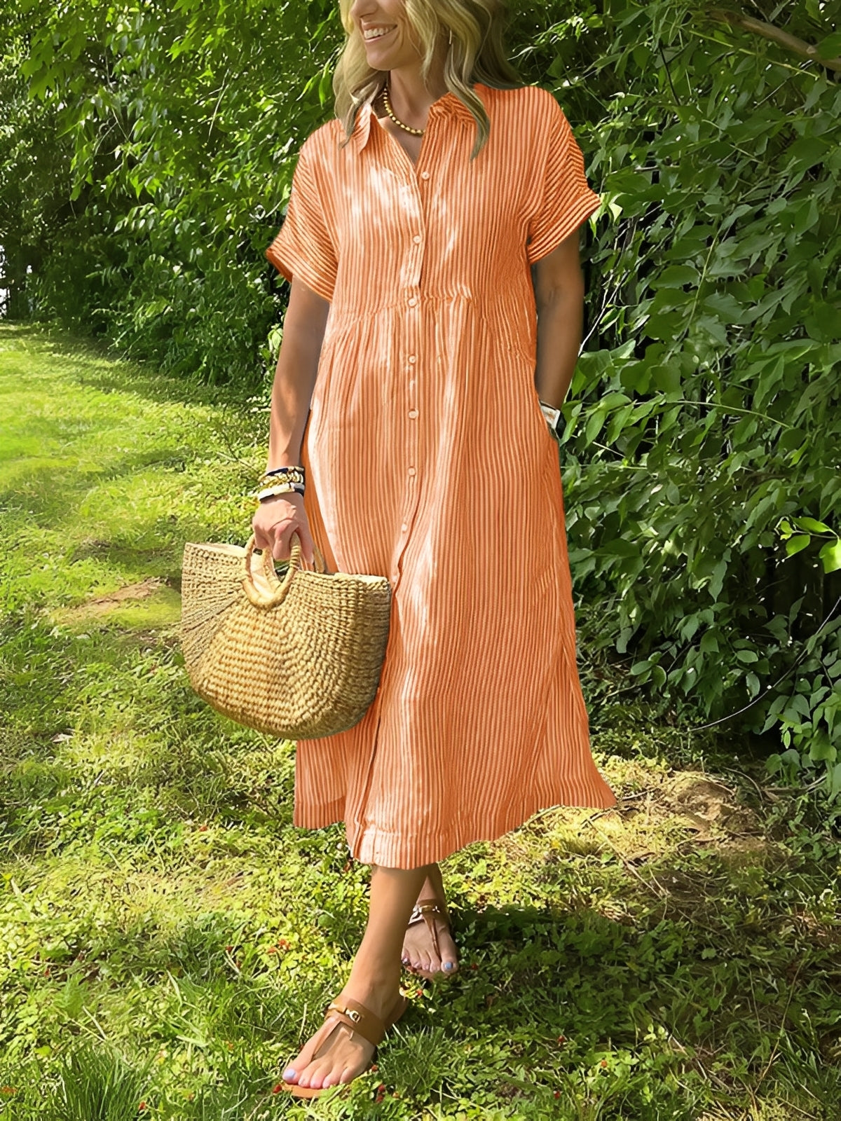 Alana - Lässiges gestreiftes Hemdkleid für Frauen