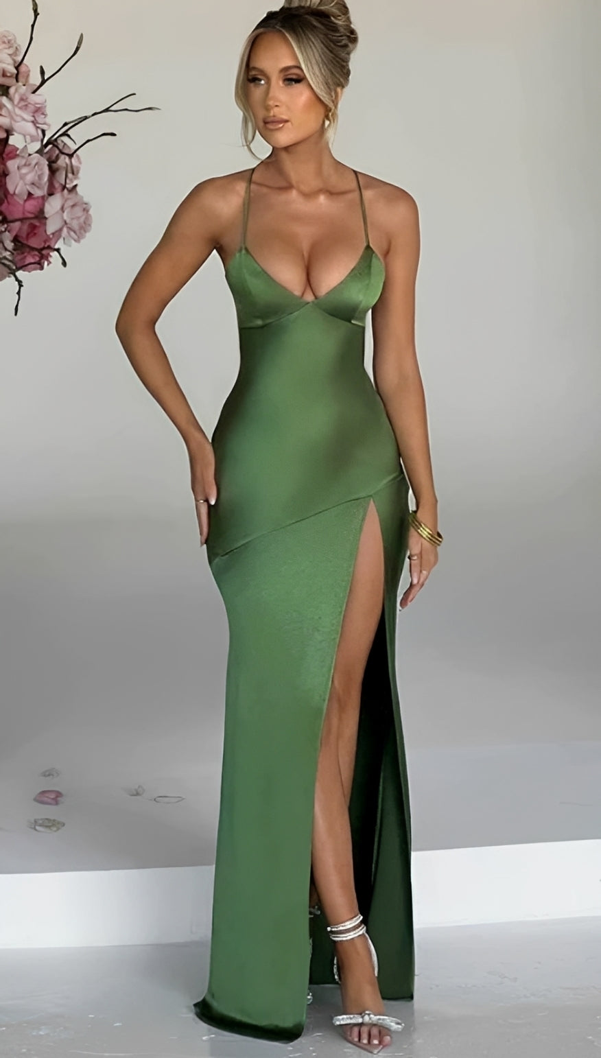 Jasmin - Stilvolles langes Maxikleid mit Schlitz für Damen