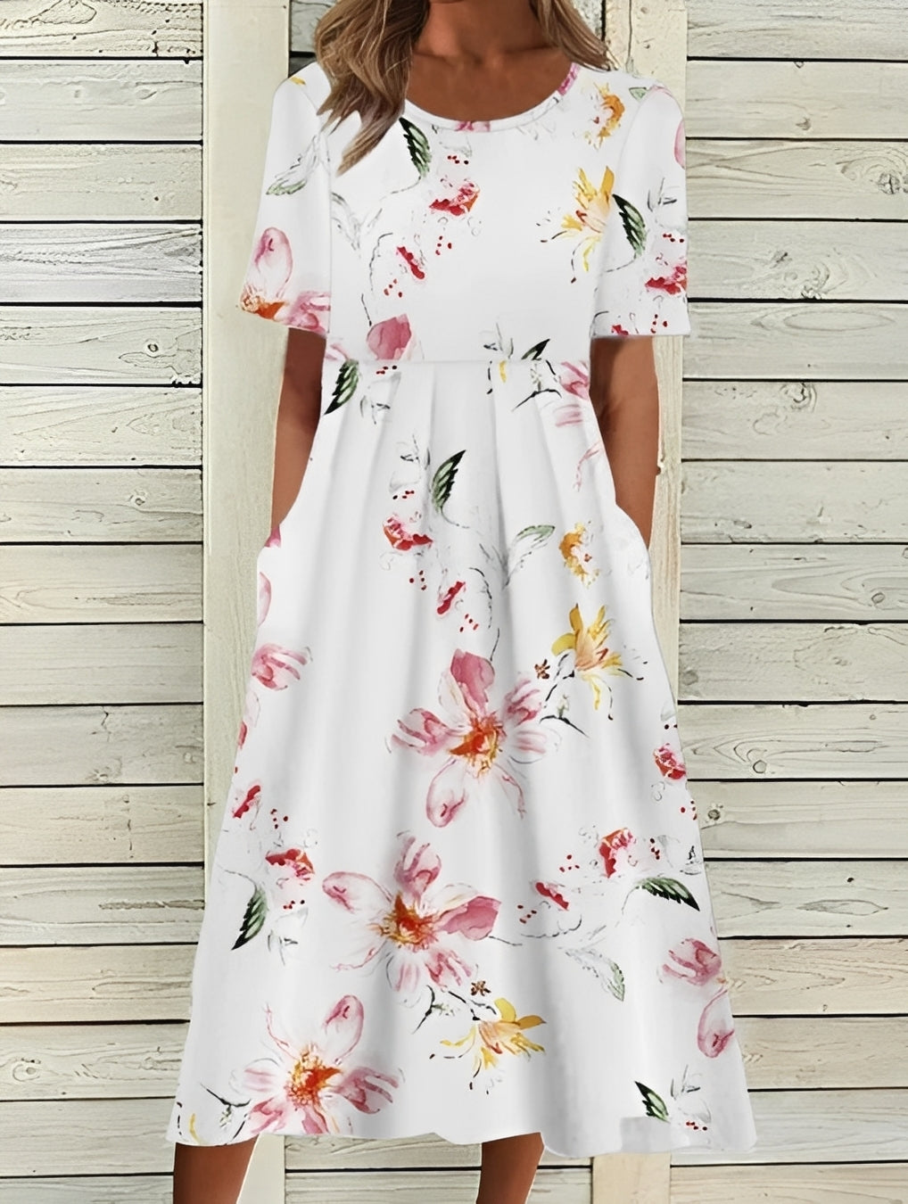 Tiffany - Stilvolles Midikleid mit Blumenmuster für Damen