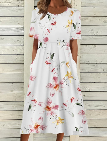 Tiffany - Stilvolles Midikleid mit Blumenmuster für Damen